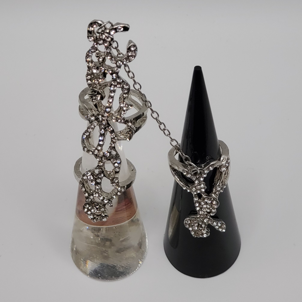 Intricate Silver Bracelet with Crystal Embellishments